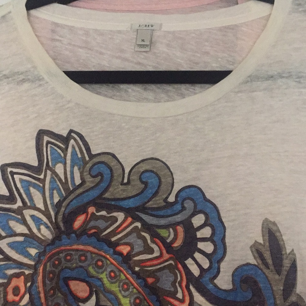 J. Crew Paisley Linen Tee XL